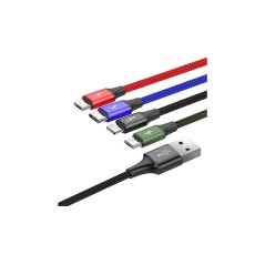 Baseus 4-in-1 USB Cable - USB-C, Lightning & Micro-USB - 12m | Versatile, Durable & Fast Charging Solution (SKU: 6953156278486)